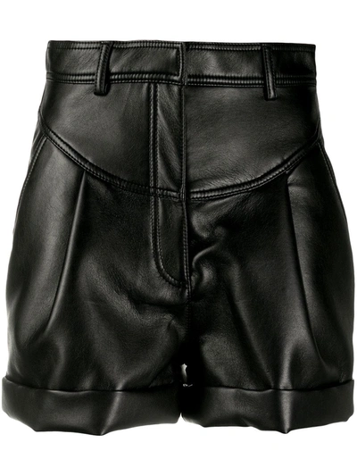 Philosophy Di Lorenzo Serafini High Waist Faux-leather Shorts In Black