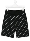 Neil Barrett Kids' Black Short For Boy With White Logo
