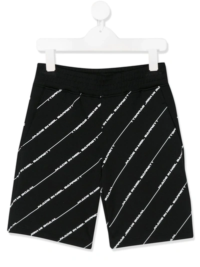 Neil Barrett Kids' Black Short For Boy With White Logo