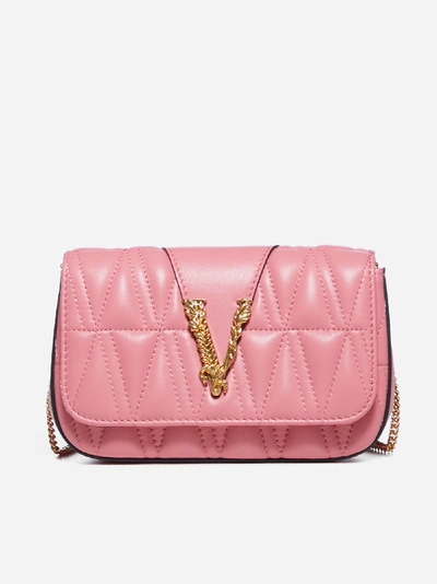 Versace Mini Virtus Shoulder Bag Shoulder Bag In Blush Oro Tribute
