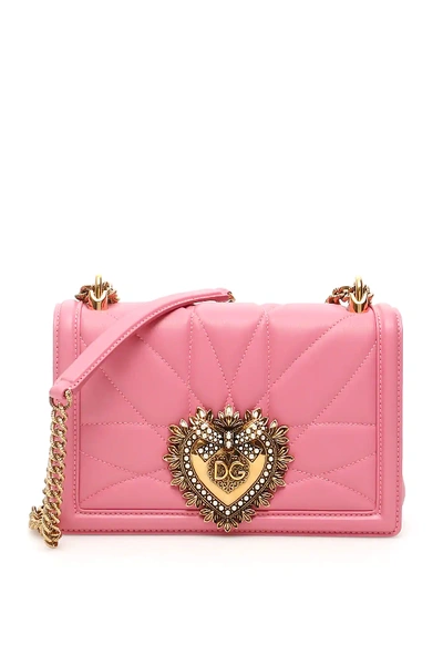 Dolce & Gabbana Detovion Quilted Leather Bag In Pink