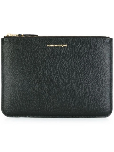 Comme Des Garçons Zipped Clutch In Black