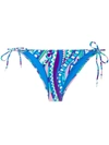 Emilio Pucci Abstract Print Bikini Bottoms In Blue