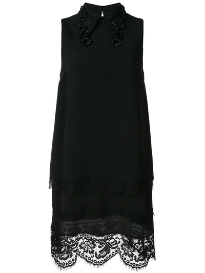 N°21 Embellished Floral Lace Dress In Black