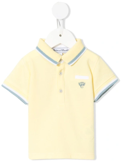 Tartine Et Chocolat Babies' Tc Crest Logo Polo Shirt In Yellow