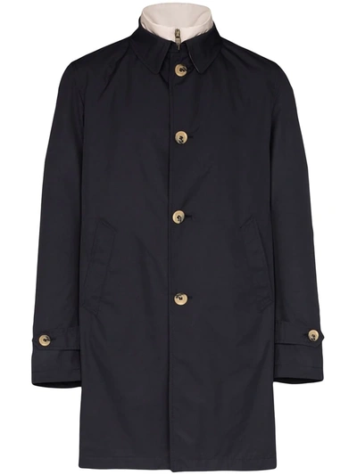 Canali Detachable Gilet Button-up Coat In Blue