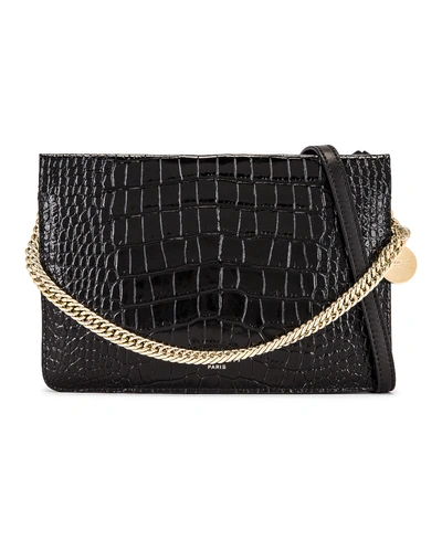 Givenchy Cross 3 Embossed Croc Crossbody Bag In Black