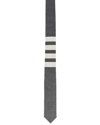 Thom Browne Classic 4 Bar Tie In Medium Grey