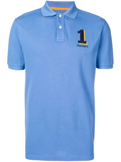 Hackett Short Sleeved Polo Shirt In Blue