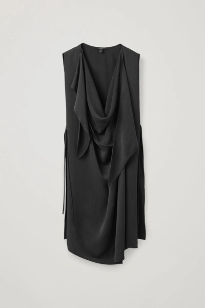 Cos Cupro Cover Up With Neck-tie In Black