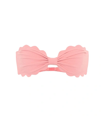 Marysia Antibes Scalloped Bandeau Swim Top In Pink