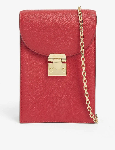 Mark Cross Francis Leather Shoulder Bag In Mc Red