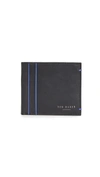 Ted Baker Passing Trifold Highlight Detail Wallet In Black