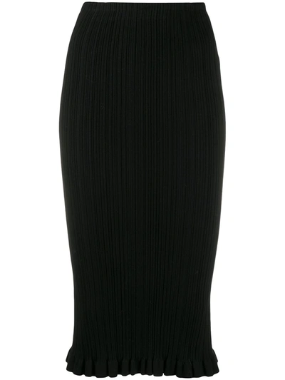 Acne Studios Ribbed Cotton-blend Skirt In Black