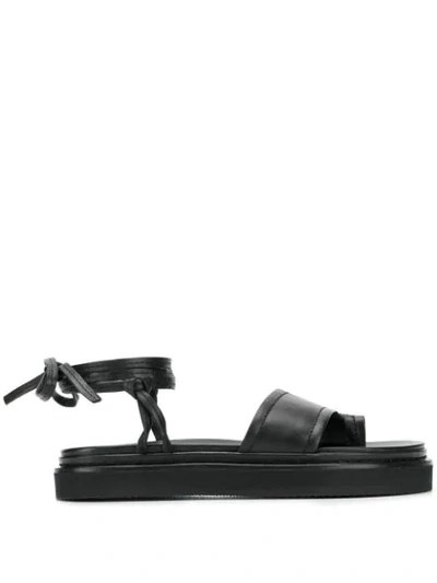 3.1 Phillip Lim Lace-up Buckle-embellished Leather Sandals In Black