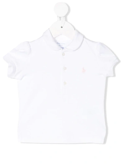 Ralph Lauren Babies' Embroidered Logo Polo Shirt In White
