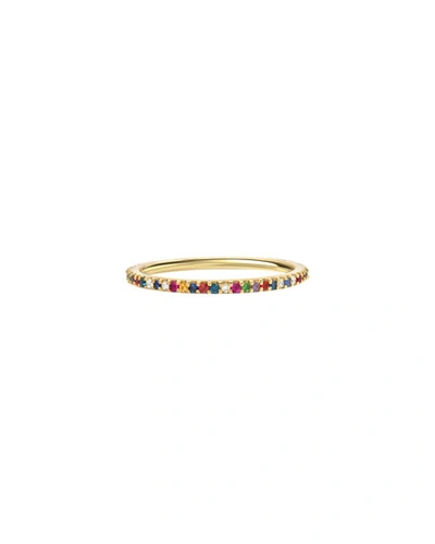 Zoe Lev Jewelry 14k Rainbow Eternity Band Ring In Gold