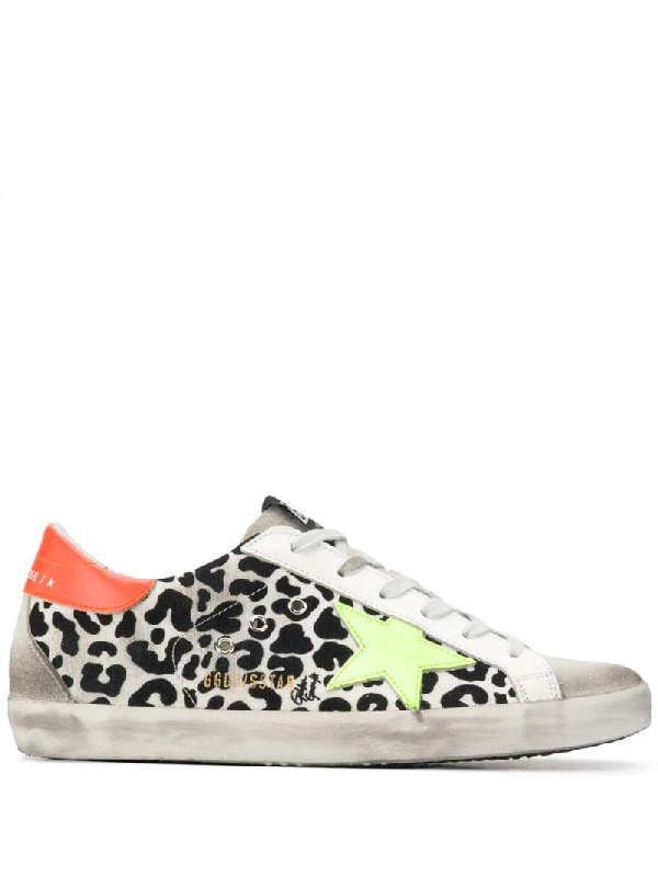 Golden Goose Superstar Leopard-print Bright Sneakers In Black | ModeSens