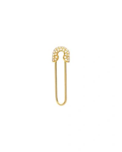 Zoe Lev Jewelry 14k Yellow Gold Diamond Safety Pin Stud Earring, Single