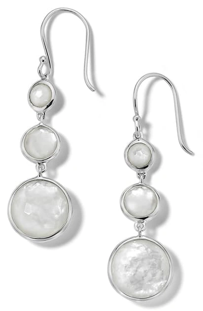 Ippolita Lollipop Lollitini 3-stone Drop Earrings In Sterling Silver With Mother-of-pearl Doublet In Silver/ Mother Of Pearl