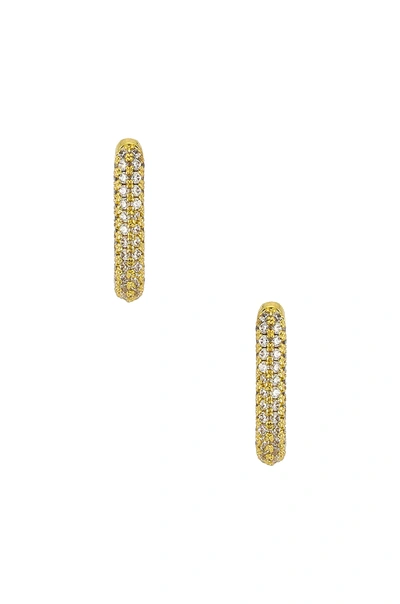 Luv Aj The Pave Chain Link Huggies In Gold