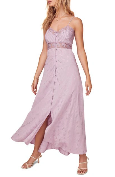 Astr Dreamcatcher Floral Jacquard Maxi Dress In Lilac