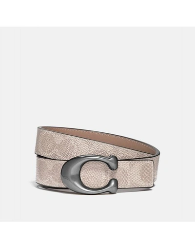 Coach Signature Buckle Reversible Belt%2c 25mm In Color<lsn_delimiter>ni/sand Taupe