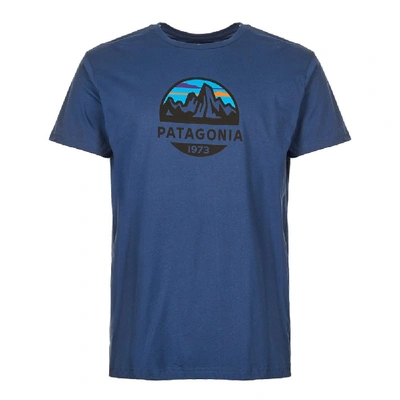 Patagonia Fitz Roy Scope Crewneck T-shirt In Blue