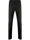 Dondup Tapered Leg Slim-fit Trousers In Black