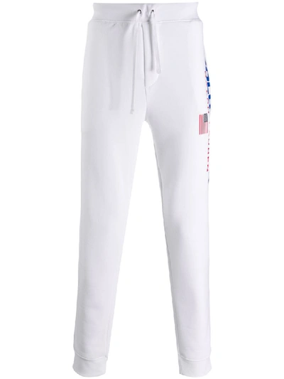 Polo Ralph Lauren Slim Fit Side Logo Print Track Pants In White