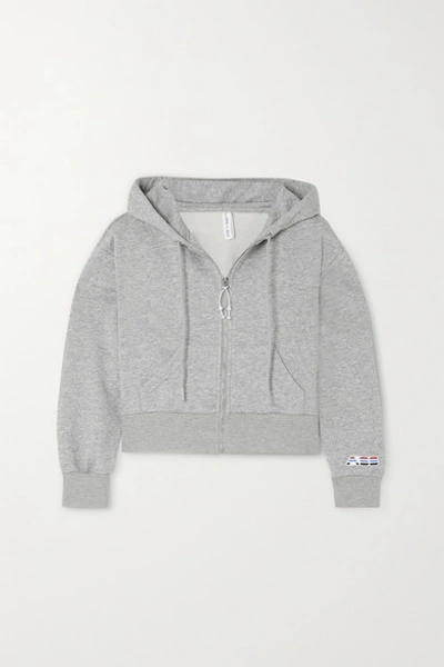 Adam Selman Sport Grey Cropped Cotton-blend Sweatshirt In Gray