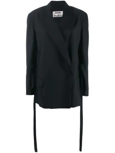 Acne Studios Jannie Black Belted Wool-blend Blazer