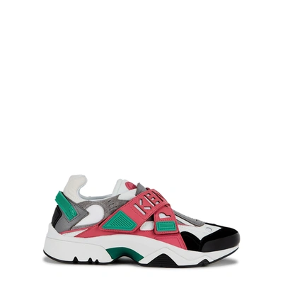 Kenzo Sonic Scratch Neoprene Panelled Sneakers In Pink