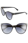 Kate Spade Primrose 60mm Gradient Cat Eye Sunglasses In Black/ Dkgrey Gradient