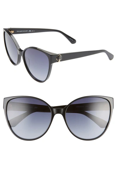 Kate Spade Primrose 60mm Gradient Cat Eye Sunglasses In Black/ Dkgrey Gradient