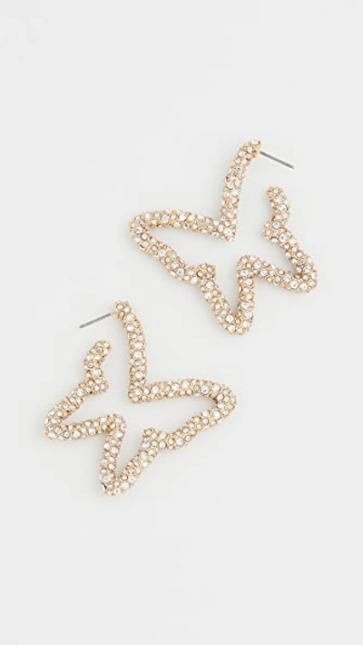 Baublebar Gossamer Pave Butterfly Hoop Earrings In Gold