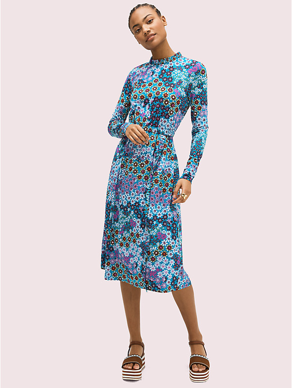 Kate Spade Pacific Petals Knit Dress In Aruba Blue | ModeSens