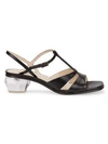 Marc Jacobs Women's The Gem Leather T-strap Sandals In Black