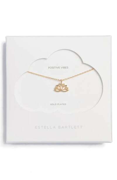 Estella Bartlett Lotus Flower Pendant Necklace In Gold Plated