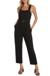 Willow & Clay Johnson Belted Jumpsuit In Black