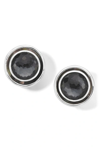 Ippolita Medium Rock Candy Circle Stud Clip Earrings In Silver/ Hematite