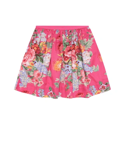 Polo Ralph Lauren Kids' Floral Cotton Skirt In Pink