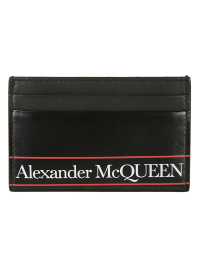 Alexander Mcqueen Logo Print Classic Card Holder In Black/red