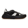 Bottega Veneta Black & White Speedster Sneakers In Black,white