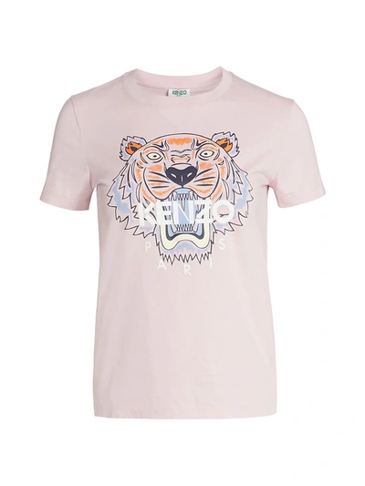 Kenzo Classic Tiger Graphic Tee In Pink & Purple