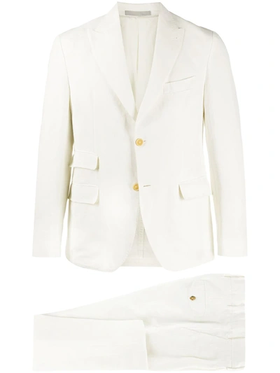 Eleventy White Linen-cotton Blend Two-piece Suit