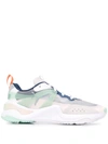 Puma Rise Mesh Sneakers With Logo In White/mist Green/cantaloupe