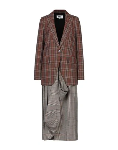 Mm6 Maison Margiela Suit Jackets In Dark Brown