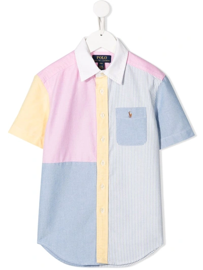 Ralph Lauren Kids' Cotton Colour-block Shirt (5-7 Years) In White