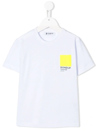 Dondup Teen Trouserone-print Cotton T-shirt In White